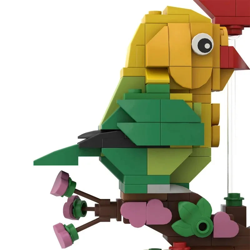 Love Bird Building Blocks Ornament Toy DIY Assembly Model Cute Avian Couple Decorative Piece for Home