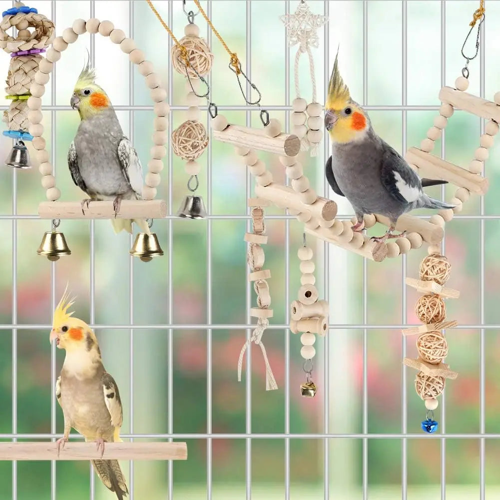 Bird Parrot Swing Toys, Budgerigar, Parakeet, Conure, Cockatiel, Mynah, Love Birds, Finches and Other Small to Medium Birds
