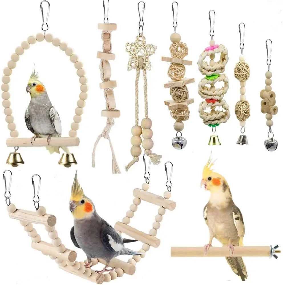 Bird Parrot Swing Toys, Budgerigar, Parakeet, Conure, Cockatiel, Mynah, Love Birds, Finches and Other Small to Medium Birds